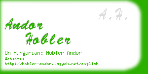 andor hobler business card